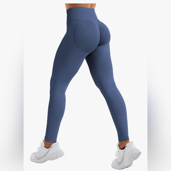 Aurola Pants - Hidden Booty Scrunch Blue Leggings